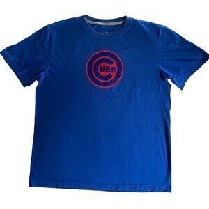 Chicago Cubs Nike Mens T-Shirt Baseball Graphic Team Blue Red Size Large